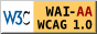 Símbolo que indica contenido web conforme al nivel AA de la recomendación de accesibilidad web del W3C
